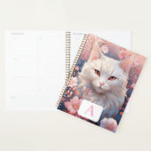 Séréene White Chat Planner avec Monogramme (Devant avec enveloppe)