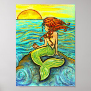 "Serena by the Zee" Mermaid Poster