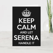Serena Keep Calm Personalized Name Funny Birthday Kaart (Voorkant)