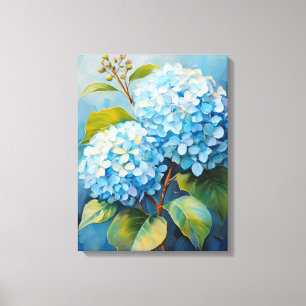 Serenade in Blue: Hydrangea Harmonie Canvas Afdruk