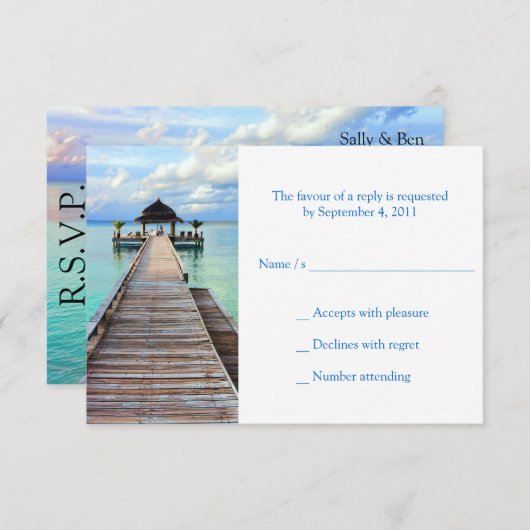 Serenade Jetty Beach Wedding RSVP (Devant / Derrière)