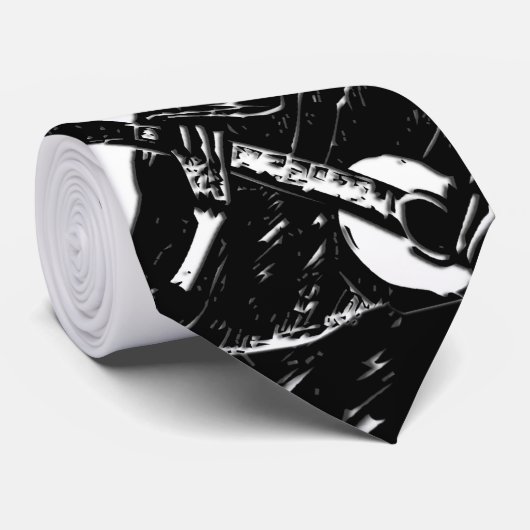 serenading-skelet van gitaar stropdas (Opgerold)