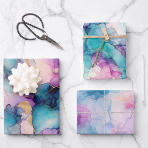 Serendipiteit kristal blauw inpakpapier vel