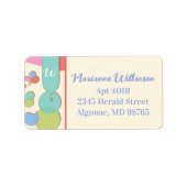 Serendipiteit Monogram Colorful Patroonlabel Etiket (Voorkant)