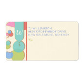Serendipiteit Monogram Colorful Patroonlabel Etiket (Voorkant)