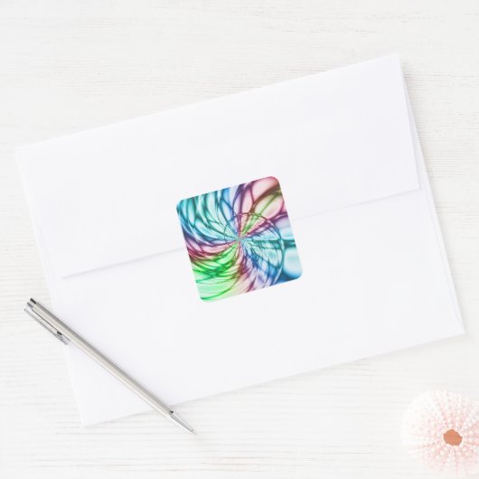 Serendipiteit | Multicolor Fractal Art Vierkante Sticker (Envelop)