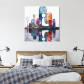 Serene Abstracte mediterende figuren - kleurrijke Canvas Afdruk (Insitu (Slaapkamer))