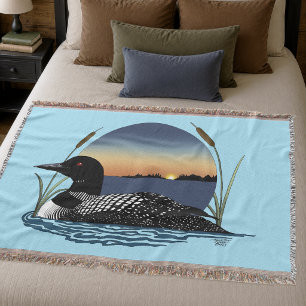 Serene Amerikaanse Ducker Zonsondergang Blauwe Wil Deken