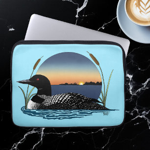 Serene Amerikaanse Futen Zonsondergang Blauwe Wild Laptop Sleeve