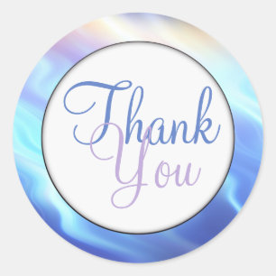Serene Aqua Turquoise Waves Ronde Sticker