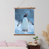 Serene Arctic Penguin Snow Scene Hangend Wandkleed (Slaapkamer)
