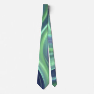 Serene Aurora Wave Print Stropdas