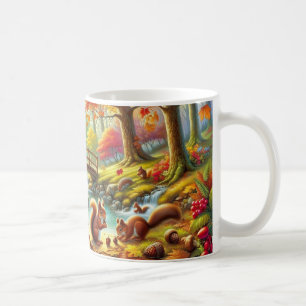 Serene Autumn Forest Scene Schilderij Koffiemok