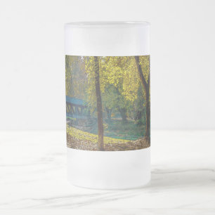Serene Autumn Walk Painterly Frosted Glass Beer Mu Matglas Bierpul