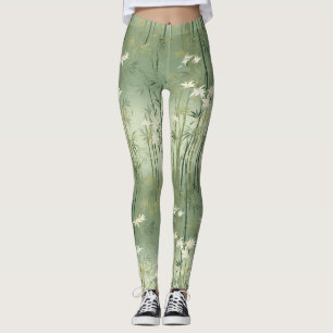 Serene Bamboebloesem Aziatisch (1) Leggings