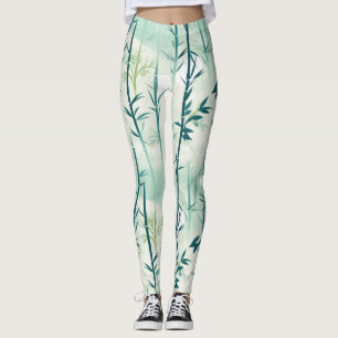 Serene Bamboebloesem Aziatisch  (4) Leggings