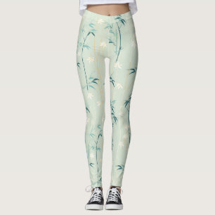 Serene Bamboebloesem Aziatisch (8) Leggings