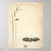 Serene Bamboo et Lotus Zen Art Poster (Devant)