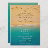 Serene Beach en Blue Ocean Invitation Kaart (Voorkant / Achterkant)