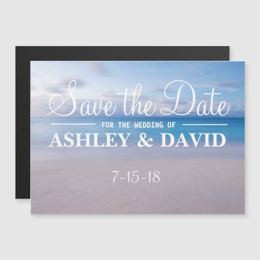 Serene Beach Save the Date Magnet (Devant / Derrière)