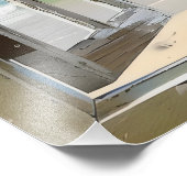 Serene Beach Window Uitzicht Foto Afdruk (Hoek)