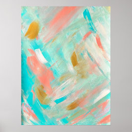 Serene Beachy Abstract schilderen afdrukken Poster