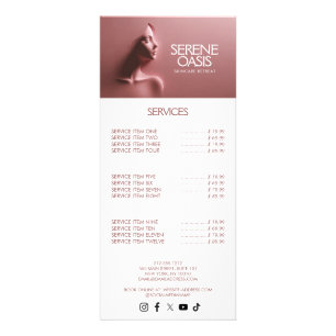 Serene Beauty Huidverzorging, Massage, Spa Roze Reclamekaart