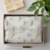 Serene Beige zeilboten op Zee Pattern Tissuepapier (Geschenk)
