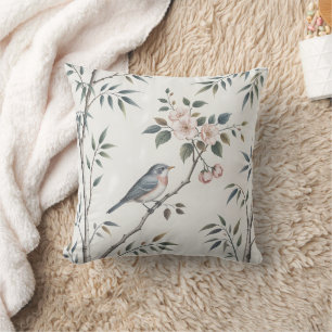 Serene Bird & Blossom Sierkussen