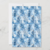 Serene Blauwe Aquarel Dennenbomen Kaart (Achterkant)