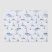 Serene Blauwe Witte Zeilboten op Zee Pattern Tissuepapier (Voorkant)