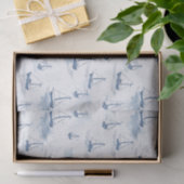 Serene Blauwe Witte Zeilboten op Zee Pattern Tissuepapier (Geschenk)