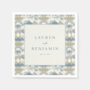 Serene Blauwgrijze Geometrische Pieken Servet