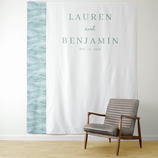 Serene Blauwgroene Golf Wandkleed (In situ)