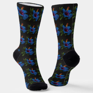 Serene Bloom: De schoonheid van blauwe hibiscus bl Sokken