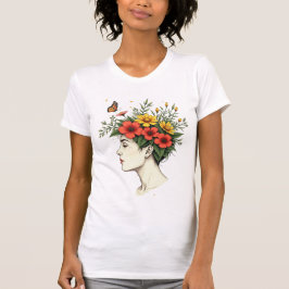Serene Bloom - Floral Head Woman  T-shirt