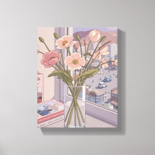 Serene Bloom Window Uitzicht Art Print (Voorkant)