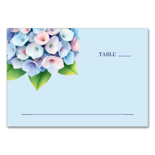 Serene Blue Botanical Hydrangea Kaart (Voorkant)