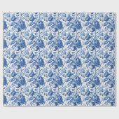 Serene Blue Botanical Tapestry Cadeaupapier (Vlak)