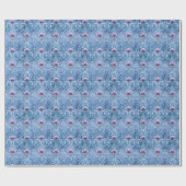 Serene Blue Floral Botanical Cadeaupapier (Vlak)