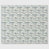 Serene Blue Gray Cloud Waves Cadeaupapier (Vlak)