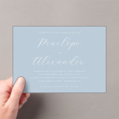 Serene Blue Minimalist Wedding Invitation (In situ (ordinateur de poche))