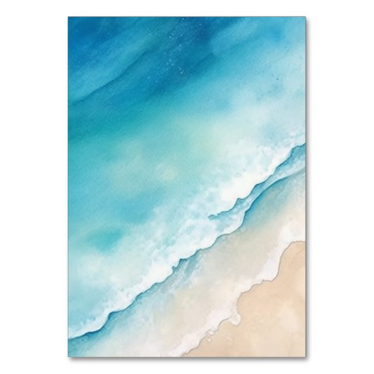 Serene Blue Ocean Beach bruiloft dank u kaarten (Achterkant)
