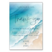 Serene Blue Ocean Beach bruiloft dank u kaarten (Voorkant)