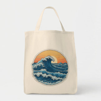 Serene Blue Ocean Waves Kustkunst Tote Bag