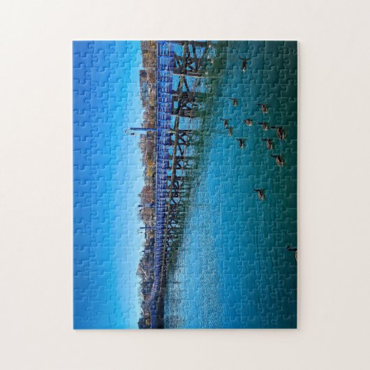 Serene Blue Pier Puzzel (Verticaal)