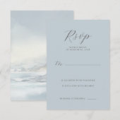 Serene Blue RSVP Card (Devant / Derrière)