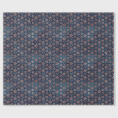 Serene Blue Sakura Patroon Gift Wrap Cadeaupapier (Vlak)