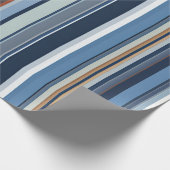 Serene Blue Striped Gift Wrap – rustig Cadeaupapier (Hoek)