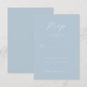 Serene Blue Typographic RSVP Kaartje (Voorkant / Achterkant)